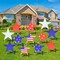 12-Piece Independence Day Star Yard Signs with Stakes - 6 Assorted Designs 12.2 x 11.8 Inches Large Patriotic Star Signs for Outdoor Garden and Lawn Decoration for Fourth of July Party Favor